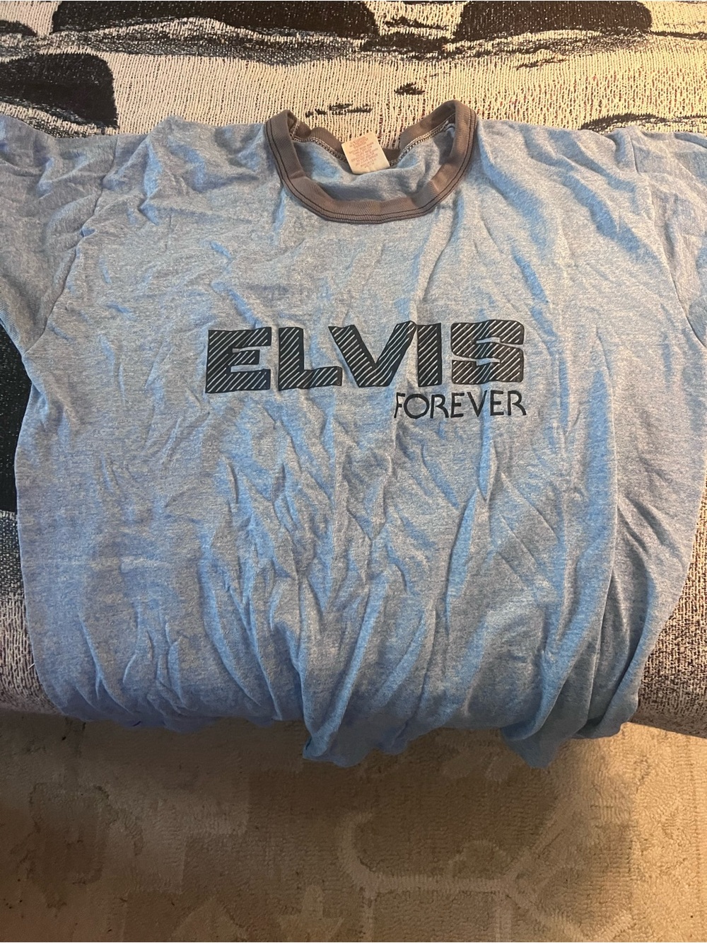 Russell Athletic Blue Graphic Tee with Yellow Logo